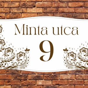 Házszám tábla - FLORAL10, Otthon & Életmód, Ház & Kert, Házszám, Gravírozás, pirográfia, MESKA