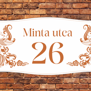 Házszám tábla - FLORAL11, Otthon & Életmód, Ház & Kert, Házszám, Gravírozás, pirográfia, MESKA