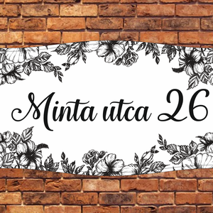 Házszám tábla - FLORAL12, Otthon & Életmód, Ház & Kert, Házszám, Gravírozás, pirográfia, MESKA