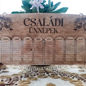 Családi öröknaptár - Új generációs - CN2, Otthon & Életmód, Dekoráció, Fali és függő dekoráció, Falinaptár & Öröknaptár, Gravírozás, pirográfia, MESKA