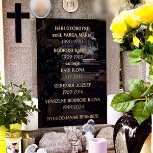 Sírfelirat, sírtábla, kegyeleti tábla, Otthon & Életmód, Vallás, Temetkezési tárgy, Gravírozás, pirográfia, MESKA