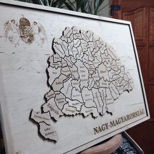 Nagy-Magyarország - 3D dekor fali tábla - otthon & életmód - dekoráció - fali és függő dekoráció - térkép - Meska.hu