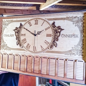 Családi öröknaptár - órával - Meska.hu