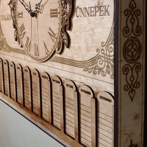 Családi öröknaptár - órával - otthon & életmód - dekoráció - fali és függő dekoráció - falinaptár & öröknaptár - Meska.hu