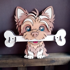 Kutyás fali kulcstartó - Yorkie - Meska.hu