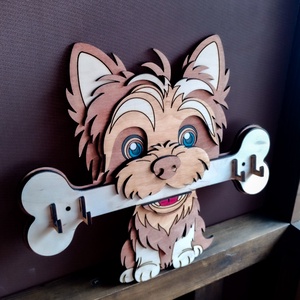 Kutyás fali kulcstartó - Yorkie - otthon & életmód - dekoráció - fali és függő dekoráció - fali kulcstartó - Meska.hu