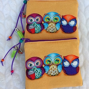 Baglyos pici neszesszer bőr háttal -  - Meska.hu