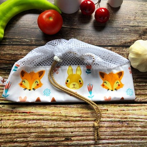 Erdei állatos öko zsák - táska & tok - bevásárlás & shopper táska - zöldség/gyümölcs zsák - Meska.hu