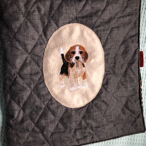 Beagle -kutyás hímzett pléd, takaró. - otthon & életmód - lakástextil - ágytakaró - Meska.hu