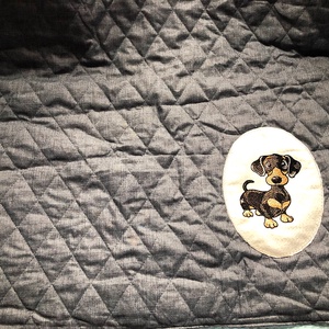 Tacskó -kutyás hímzett pléd, takaró. - otthon & életmód - kisállatoknak - Meska.hu