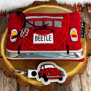 RENDELÉSRE KÉSZÜL! - Vw Beetle műbőr tok-neszesszer és kulcstartó, Táska & Tok, Neszesszer, Varrás, Hímzés, MESKA