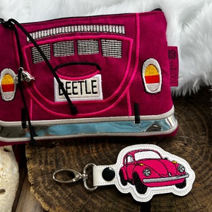 Vw Beetle műbőr tok-neszesszer és kulcstartó, Táska & Tok, Neszesszer, Varrás, Hímzés, Meska