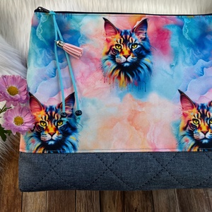 Nagyméretű Maine Coon cicás utazós talpas neszesszer - Meska.hu