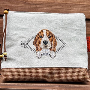 Beagle kutyás-talpas kendevászon-szövet neszesszer-tolltartó - táska & tok - neszesszer - Meska.hu