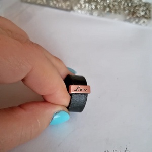 Bőr gyűrű réz dísszel - ékszer - gyűrű - kerek gyűrű - Meska.hu