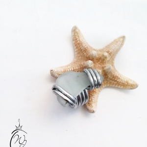 Statement gyűrük , sea glass( tengeri üveg) - ékszer - gyűrű - figurális gyűrű - Meska.hu