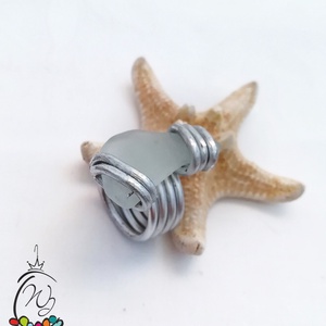 Statement gyűrük , sea glass( tengeri üveg) - ékszer - gyűrű - figurális gyűrű - Meska.hu