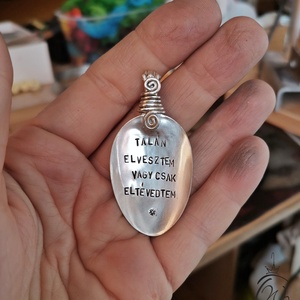 Feliratos  ékszerek, kanál medál - ékszer - fülbevaló - lógó fülbevaló - Meska.hu