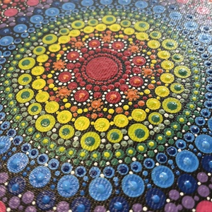 Szivárvány - pontfestett falikép  - otthon & életmód - dekoráció - spiritualitás - mandala - Meska.hu