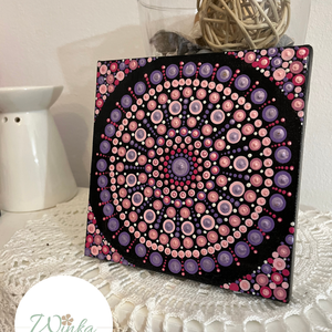 Lila-rózsaszín pontfestett falikép  - otthon & életmód - dekoráció - spiritualitás - mandala - Meska.hu