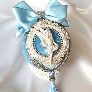 Egyedi kézműves kék bársony karácsonyfadísz készlet � 5 tündéres forma, tökéletes karácsonyi ajándék - karácsony - karácsonyi lakásdekoráció - karácsonyfadíszek - Meska.hu