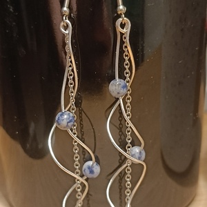 Aeris - ezüstözött réz fülbevaló  - ékszer - fülbevaló - lógó fülbevaló - Meska.hu