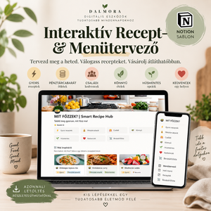 Interaktív Receptgyűjtemény - Notion sablon bevásárlólistával - Meska.hu