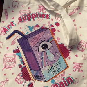 Art supplies and pain Tote Bag  - táska & tok - kézitáska & válltáska - nagy pakolós táska - Meska.hu