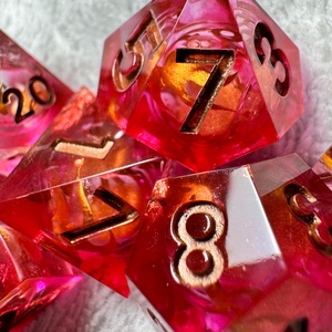 [Phoenix Blood] - 7 darabos liquid core kocka készlet  - játék & sport - táblajáték és kártyajáték - társasjátékok - dobókocka - Meska.hu