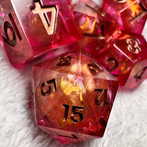 [Phoenix Blood] - 7 darabos liquid core kocka készlet  - játék & sport - táblajáték és kártyajáték - társasjátékok - dobókocka - Meska.hu