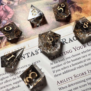 [Obsidian Dragon] - 7 darabos kocka készlet  - játék & sport - táblajáték és kártyajáték - társasjátékok - dobókocka - Meska.hu