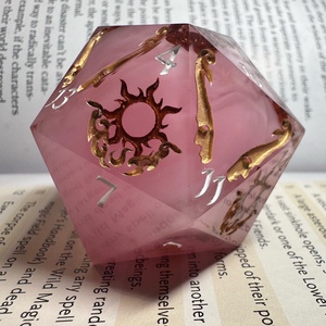 �Rose quartz - 42mm CHONK d20 - játék & sport - táblajáték és kártyajáték - társasjátékok - dobókocka - Meska.hu