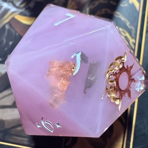 �Rose quartz - 42mm CHONK d20 - játék & sport - táblajáték és kártyajáték - társasjátékok - dobókocka - Meska.hu