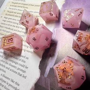 [Rose Quartz] - B -GRADE  7 darabos kocka készlet  - játék & sport - táblajáték és kártyajáték - társasjátékok - dobókocka - Meska.hu