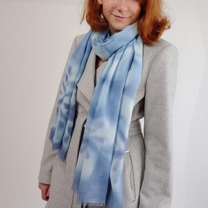 Nagyméretű pamutstóla, kék csillagos mintával, pöttyökkel - Meska.hu