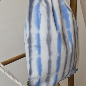 Vastag, csíkos shibori hátizsák, gymbag - táska & tok - hátizsák - tornazsák, gymbag - Meska.hu
