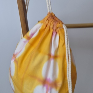 Sárga shibori hátizsák, gymbag, táska - táska & tok - hátizsák - tornazsák, gymbag - Meska.hu