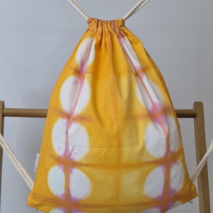 Sárga shibori hátizsák, gymbag, táska - táska & tok - hátizsák - tornazsák, gymbag - Meska.hu