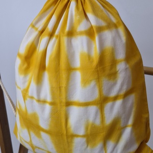 Sárga mintás shibori hátizsák, gymbag, táska - táska & tok - hátizsák - tornazsák, gymbag - Meska.hu