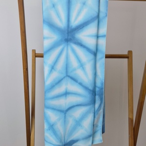 Türkiz shibori felső, bolero, fesztivál felső, strandfelső, kimonó, stóla, sálL - ruha & divat - női ruha - kardigánok - Meska.hu