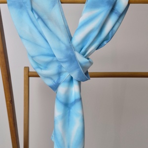 Türkiz shibori felső, bolero, fesztivál felső, strandfelső, kimonó, stóla, sálL - ruha & divat - női ruha - kardigánok - Meska.hu