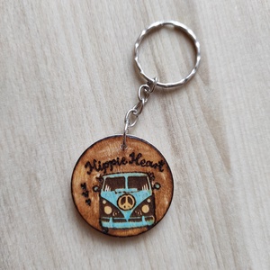 Égetett fa kulcstartó- Vintage busz, Táska & Tok, Kulcstartó & Táskadísz, Kulcstartó, Gravírozás, pirográfia, MESKA