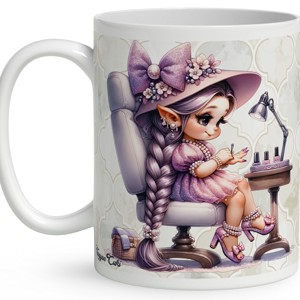 Névvel kérhető - Cuki lila Körmös manólány mintás bögre - otthon & életmód - konyhafelszerelés, tálalás - tálalás - bögre & csésze - Meska.hu