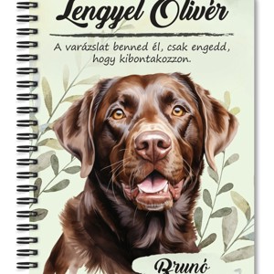 Személyre szabható - Barna labrador portré mintás A5-ös füzet, Otthon & Életmód, Papír, írószer, Jegyzetfüzet & Napló, , MESKA