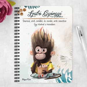 Személyre szabható - Kávés Maki mintás A5-ös füzet - otthon & életmód - papír, írószer - jegyzetfüzet & napló - Meska.hu