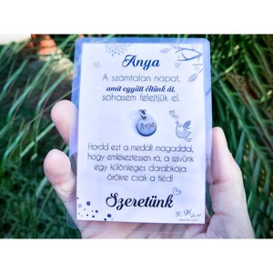 Szeretünk Anya medál köszönő kártyával, Ékszer, Nyaklánc, Medál, , MESKA