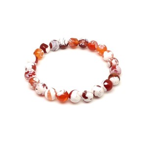 Tűzachát ásvány karkötő golyós 8mm, Ékszer, Karkötő, Ásványkarkötő, , MESKA