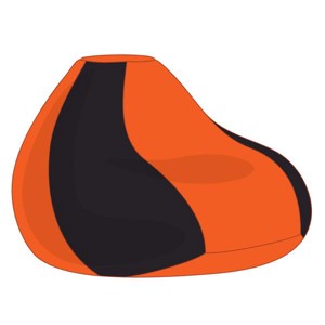 Fekete - Narancs Bicolor XXL Babzsákfotel Huzat, , , MESKA