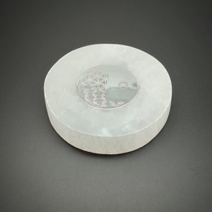 Szelenit korong yin yang életvirág ezüst 6 cm - Meska.hu