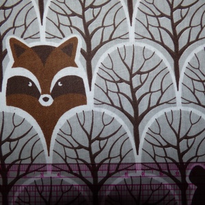 Erdei állatos pamutvászon barna alapon  - kellékek & szerszámok - méteráru - vászon - pamutvászon - Meska.hu